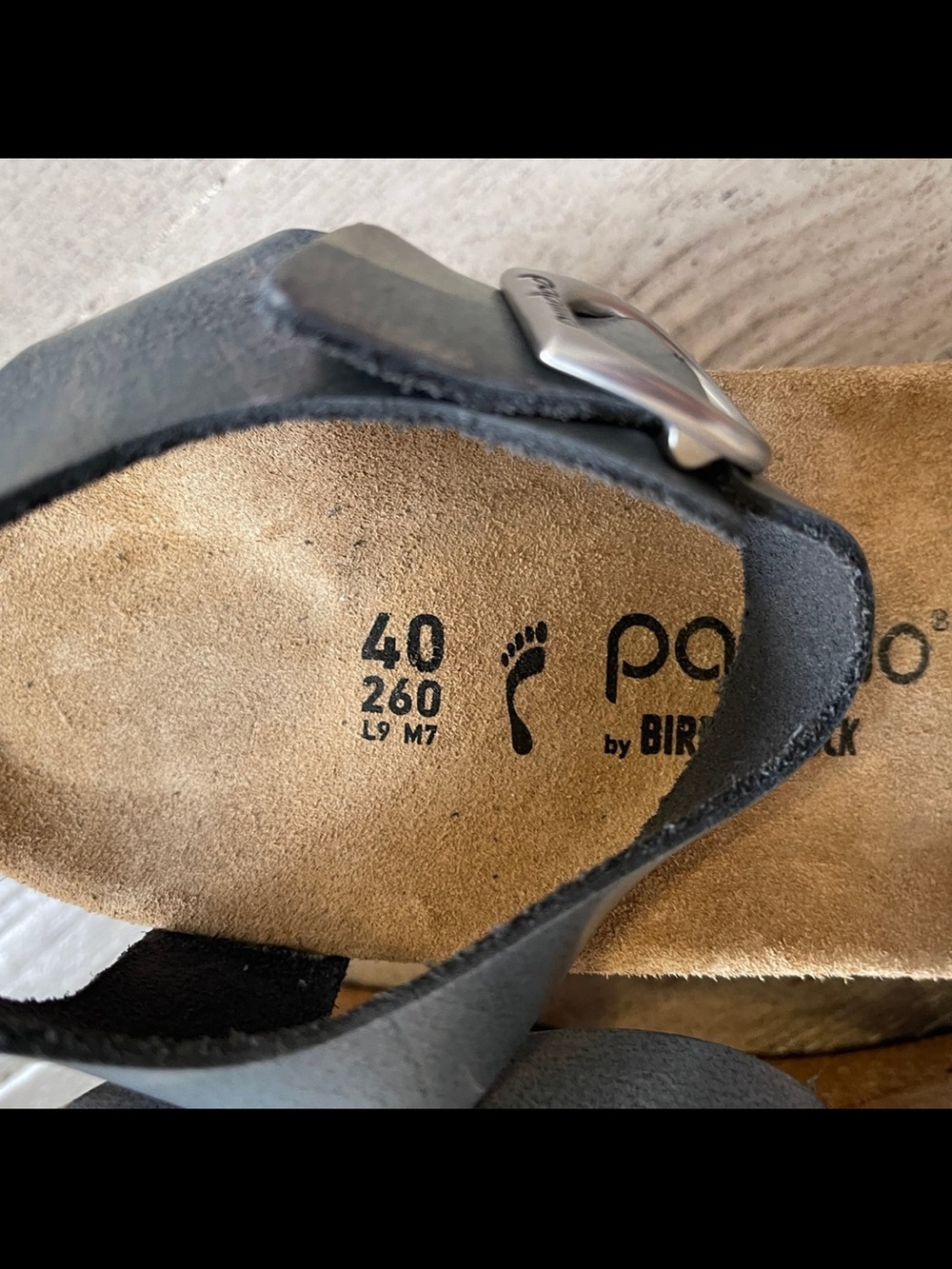 Birkenstock Papillio Metallic Black Soley Wedge Sandals 40 - Picture 2 of 7